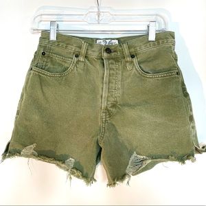 Free People Army Green Shorts (Size 26)